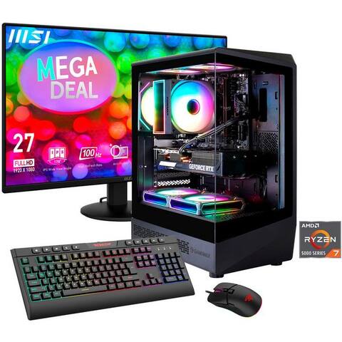 MSI GAMEmax MegaDeal VISTA COC 2853 AMD Ryzen 7 5700X 16GB 480GB SSD RTX 5060 PC gamer-Komplettsystem (27", AMD