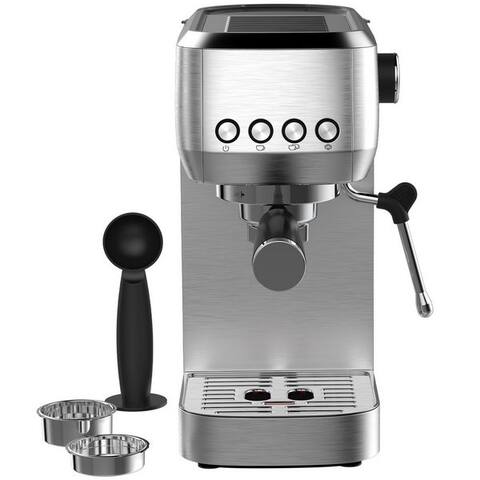 Aimax AImax Espressomaschine avec 20 Bar italienischer Pumpe – Professionelles Edelstahl-Design, Klassische