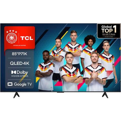 TCL 85P71KX1 QLED-téléviseur (215 cm/85 pouces, 4K Ultra HD, TV connectée, Google TV, Multi-HDR, Dolby Vision,