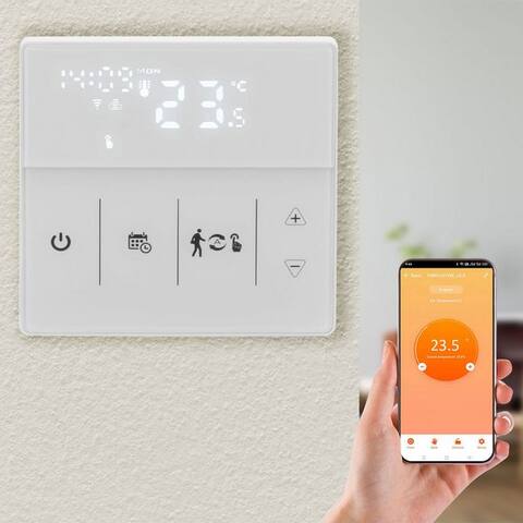 Casativo Casativo Raumthermostat WiFi thermostat tactilescreen-écran pour Fußbodenheizung programmierbar, Netzbetrieb,