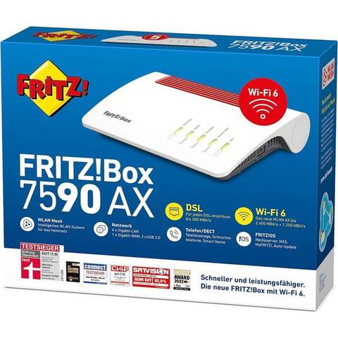 FRITZ ! FRITZ!Box 7590 AX avec intégrées Modem (sans ISDN-Anschluss) WiFi-routeur