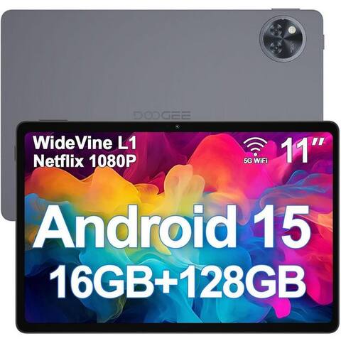 DOOGEE U11 Android tablette 11 pouces, 8580mAh, 4GB+128GB/2TB, Gemini AI, 90Hz tablette (11", 4 GB, Android 15,