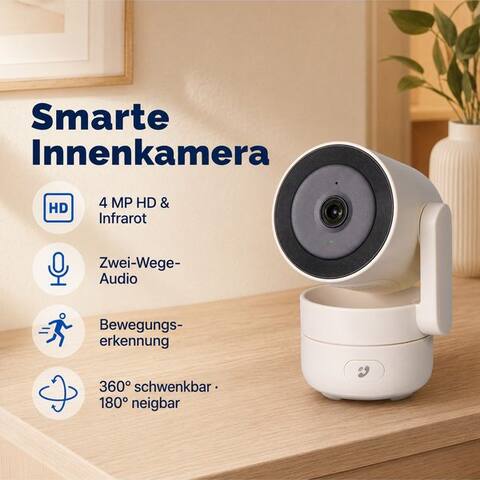 Hs.Supply HS.SUPPLY caméra de surveillance 4MP WiFi caméra de surveillance Innen PTZ Nachtsicht App (Innenbereich,