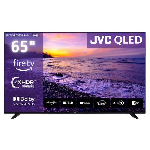 JVC LT-65VRQ3555 QLED-téléviseur (164 cm/65 pouces, 4K Ultra HD, Fire TV, Fire TV / Smart TV, Dolby Vision HDR,