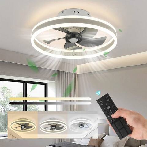 Wilgoon WILGOON Deckenventilateur 36W ventilateur Deckenluminaire, 6 Geschwindigkeiten, avec Fernbedienung,