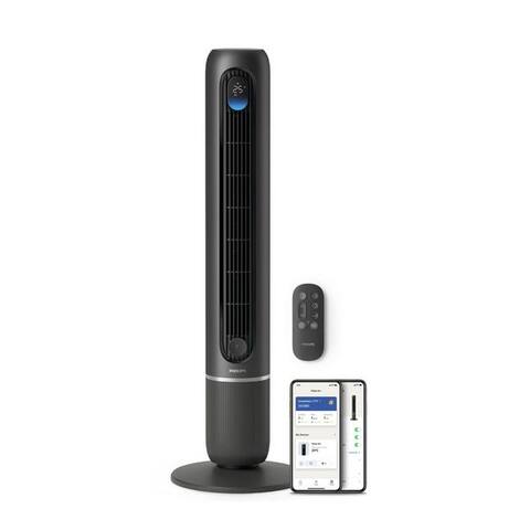 PHILIPS ventilateur colonne CX7550 Serie 7000 avec 12 Geschwindigkeiten u. Aromatherapie-Zusatz, Oszillierend,