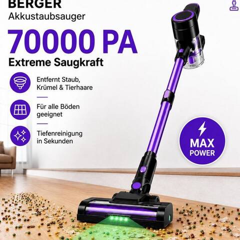 Berger BERGER ELECTRONICS aspirateur balai aspirateur sans fil, Akku aspirateur, Akku-aspirateur balai, beutellos,