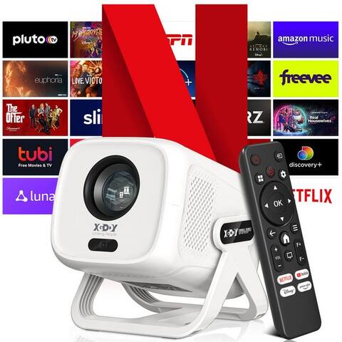 Xgody XGODY Native 1080p Projektor 4K avec Netflix Zertifizierung(AutoFokus) Mini projecteur (450 lm, 1500:1, 3840