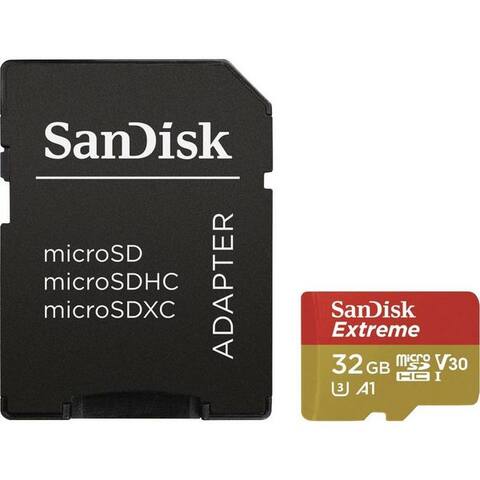 SANDISK microSDHC-Karte 32GB Class 10 UHS-I Class 3 v30 SDSQXAF-032G-GN6AA carte mémoire (inkl. SD-Adapter,