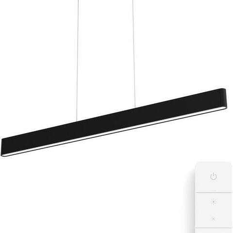 PHILIPS Hue Smarte LED-luminaire Betle White & Color Ambiance Ensis Pendelluminaire Noir, Abschaltautomatik,
