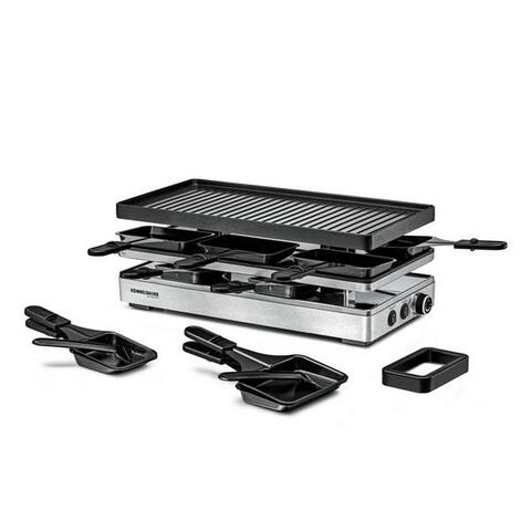 Rommelsbacher Rommelsbacher raclette RCP 1800, 14 raclettepfännchen, 1800 W, Pizza-Ebene avec zusätzlicher Heizung pour