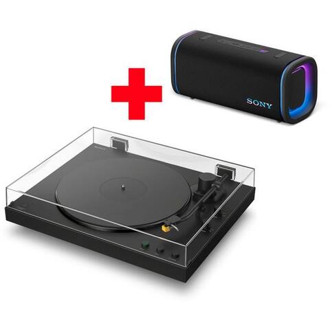 SONY PS-LX5BT platine vinyle + Field 5 Bluetooth-enceinte platine vinyle (Riemenantrieb, Bluetooth, Vollautomatik,