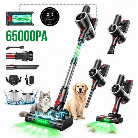 Prasky PRASKY aspirateur balai Akku aspirateur sans fil, aspirateur balai 65kPa/60Min, HEPA-Filter, 550 W, avec