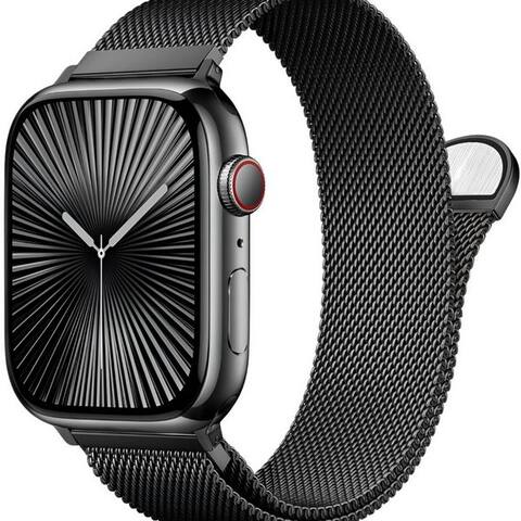 APPLE S&T Design Bracelet pour montre connectée Armband Edelstahl pour Apple montre Magnetisch Mesh Milanaise, Kompatibel