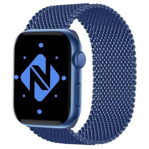 Nalia Bracelet pour montre connectée Apple montre 49mm/46/45/44/42(Serie 1-3), Milanaise Metall Uhr Ersatzband /