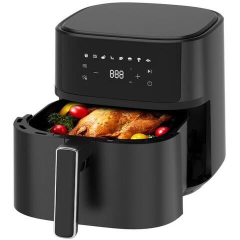 Aimax AImax air fryer XL, Airfryer avec Metall-Innenraum, 8 Programme, 1700 W, 6.5L, tactilescreen & Rezeptbuch,