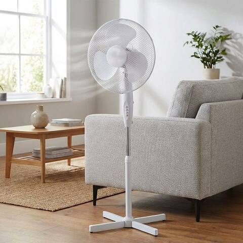 V-Tac V-TAC Standventilateur, Standventilateur Metall weiß 3-Stufen Höhenverstellbar H 120 cm