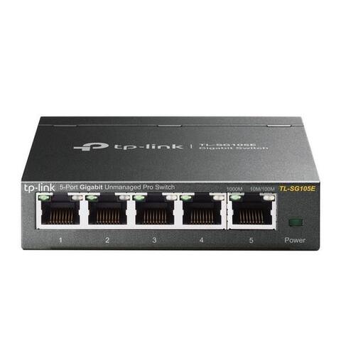 TP-LINK TL-SG105E 5-Port Gigabit Easy switch Noir Netzwerk-switch (Smart Managed Netzwerk switch Metallgehäuse)