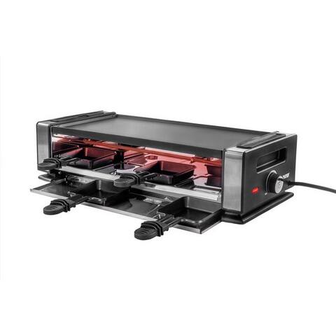 Unold Unold raclette Finesse Basic 48730, 8 raclettepfännchen, 1200 W, wendbare Grillplatte glatt et geriffelt