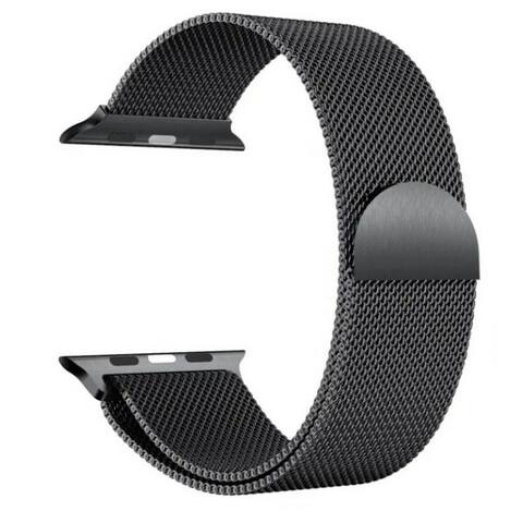 SWISSTEN Bracelet pour montre connectée pour Apple montre 42–49 mm, Elegantes Mesh Armband avec magnetischem