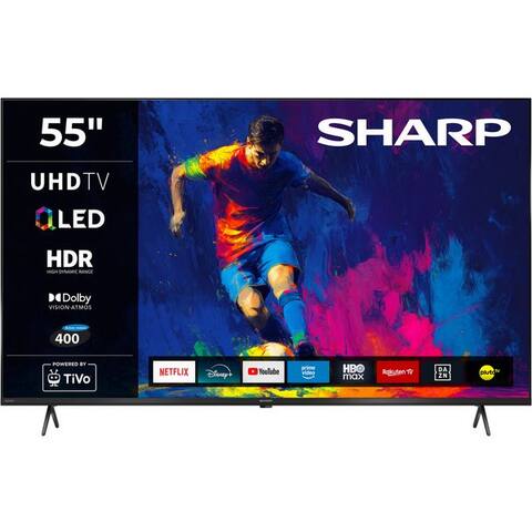SHARP 4T-C55HMx QLED-téléviseur (139 cm/55 pouces, 4K Ultra HD, TV connectée)