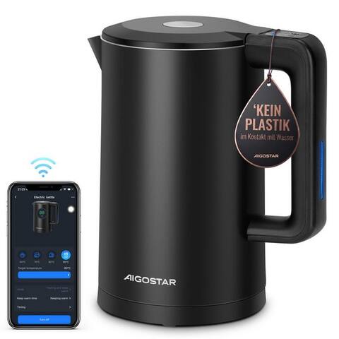 Aigostar Aigostar bouilloire Smart bouilloire avec Temperatureinstellung 40°C-100°C, 1,7 L, 2200 W, Energieverbrauch