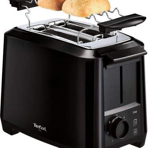 TEFAL grille-pain TT1408 Uno, 2 kurze Schlitze, 800 W, 2-Kammern, Brötchenaufsatz, variable Schlitzbreite, 7