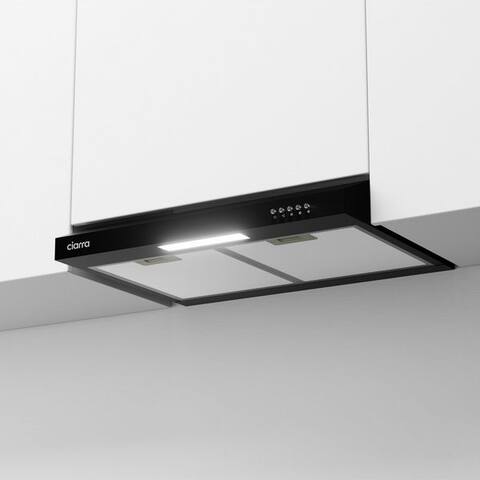 Ciarra CIARRA Unterbauhaube 60 cm hotte A+ Abluft & Umluft 3 Stufen VM6903DB pour kleine Küchen, Aktivkohlefilter &