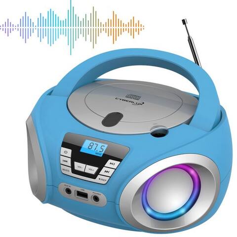 Cyberlux Cyberlux CL-900 tragbarer lecteur CD (CD, Boombox,tragbar,LED-Disco-Beleuchtung,FM radio avec MP3 USB)