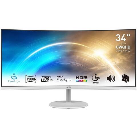 MSI PRO MP341CQW Curved-LED-moniteur (86,4 cm/34 ", 3440 x 1440 px, UWQHD, 1 ms Reaktionszeit, 100 Hz, VA LED, 3