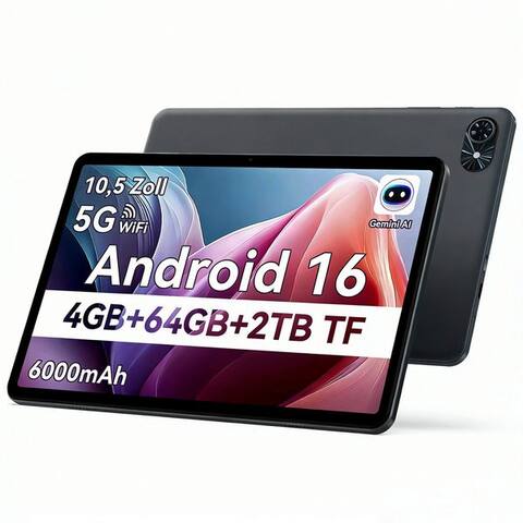 Tabwee TABWEE T8 Android 16 6000 mAh WiFi 10-pouces-tablette avec 64/128 GB tablette (10.1", Android16, 5G WiFi,
