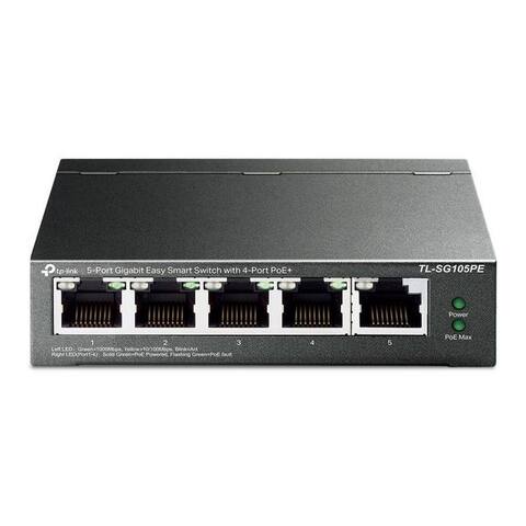 TP-LINK TL-SG105PE Netzwerk-switch (5-Port-Gigabit-Easy-Smart-switch, avec 4 PoE+-Ports, Metallgehäuse)