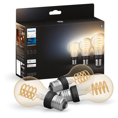 PHILIPS Hue LED-Filament White Ambiance Dreierpack Filament 550lm, E27, 3 St., Farbwechsler