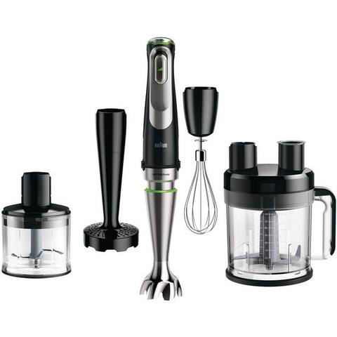 BRAUN Stabblender MultiQuick 9 MQ 9187XLI - 1200W, Stufenlos, Dynamische Klinge, 1200 W, Spritzschutz, Extra