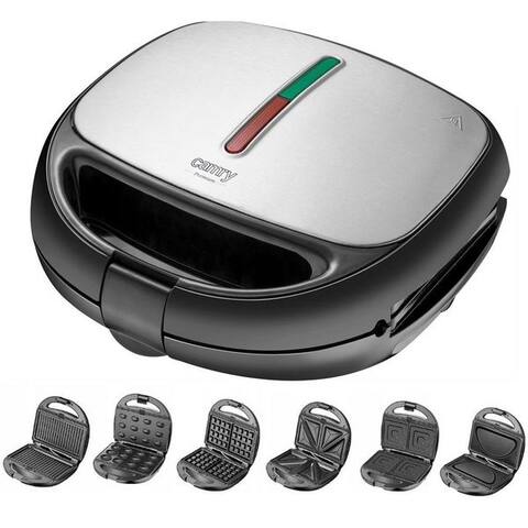 Camry Camry 4-in-1-grill à sandwich CR 3057 6 in 1, Multifunktionsgerät avec Wechselplatten, gaufrier, 1200 W,