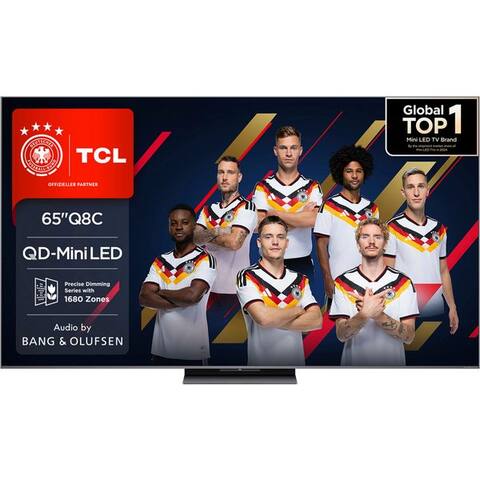 TCL 65Q8CX7 Mini-LED-téléviseur (164 cm/65 pouces, 4K Ultra HD, TV connectée, Google TV, Audio von Bang &