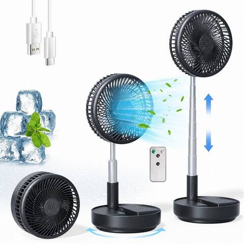 Mopuea MOPUEA Standventilateur Akku-Standventilateur Faltbar Höhenverstellbar Fernbedienung Tragbar, Faltbar