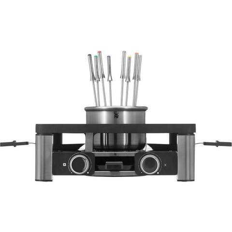 WMF raclette Lumero Gourmet Station 3-in-1, raclette, Fondue et Indoor-Grill, 8 raclettepfännchen, 1800 W,