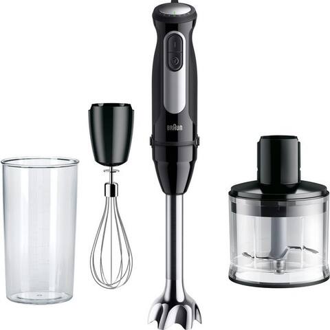 BRAUN Stabblender MultiQuick 5 Pro MQ 55236 M - 1000W, 25 Geschwindigkeiten, Schneebesen, 1000 W, Spritzschutz,
