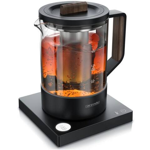Arendo Arendo bouilloire Glas, Edelstahl Teesieb, Temperatureinstellung 40°–100°C avec Anzeige, 1 l, 800 W, präzise