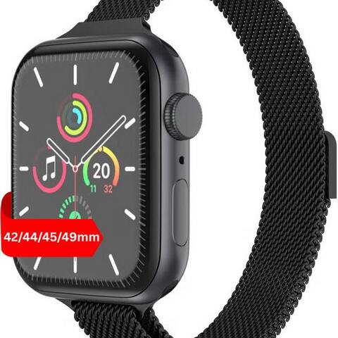 APPLE S&T Design Bracelet pour montre connectée Armband pour Apple montre Edelstahl Magnetisch Mesh Milanaise Dünn,