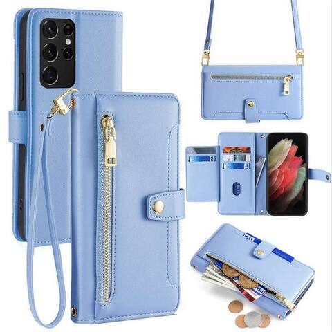 SAMSUNG betterfon téléphonekette pour Samsung Galaxy LEDer Umhänge Coque avec Kartenfächer, Hände frei – avec