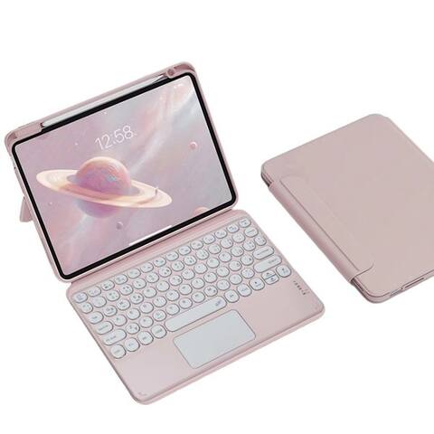 Bbg BBG Magnetische iPad clavier Coque avec tactilepad, Abnehmbar iPad-clavier (Bluetooth QWERTZ Rettasten,