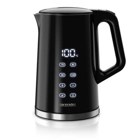 Arendo Arendo bouilloire aus Edelstahl, Temperatureinstellung 40°–100°C avec Anzeige, Doppelwand, 1,7 l, 2200 W,