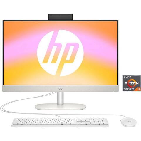 HP 24-cr0226ng All-in-One PC (23,8 pouces, AMD Ryzen 3 7320U, Radeon 610M, 8 GB RAM, 512 GB SSD)
