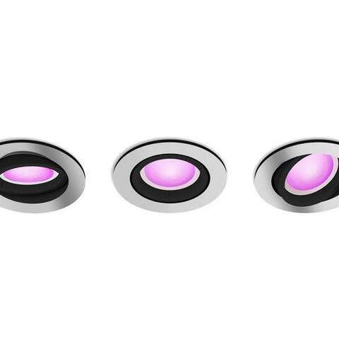 PHILIPS Hue LED Einbauluminaire White & Color Ambiance Centura Einbauspot 3er Pack ret, Abschaltautomatik, Bluetooth,