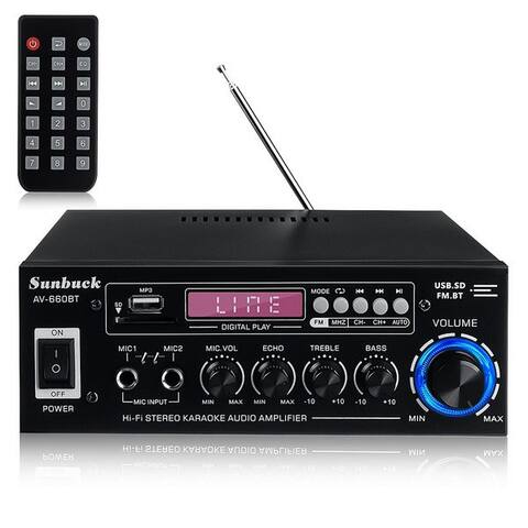 Insma Insma Amplificateur audio (1200W Bluetooth 2-canaux HiFi amplificateur)
