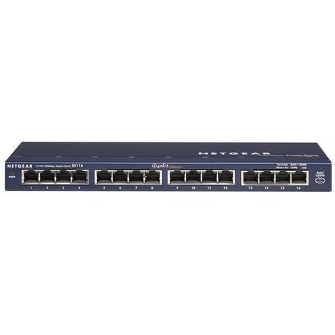 NETGEAR GS116GE 16-Port Gigabit Ethernet - Netzwerk switch - Bleu Netzwerk-switch
