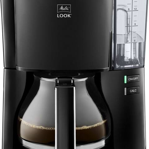 Melitta Melitta cafetière filtre Look® Glas 1025-02 Black Edition, 1,25l Kaffeekanne, Papierfilter 1x4