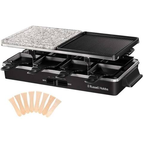 Russell RUSSELL HOBBS raclette 26280-56, 8 raclettepfännchen, 1400 W, Grill pour 8 Personen, Multi-Grill